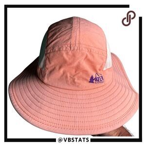 REI Co-Op Girl's Lightweight Adjustable Strap Summer‎ Hat Pink White 4Y-7Y